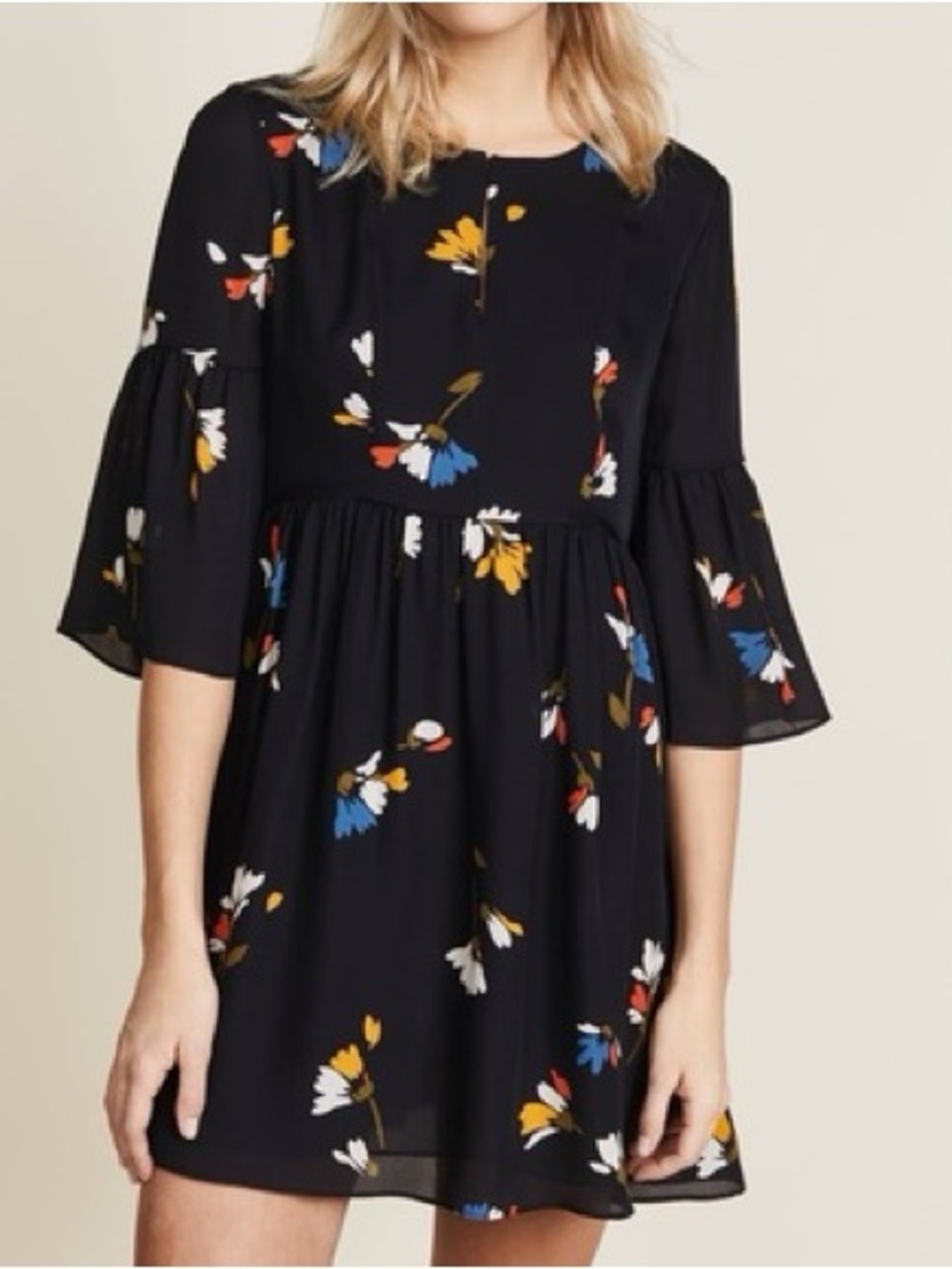JOIE | Avari 100% Silk Bell Sleeve Dress Size S